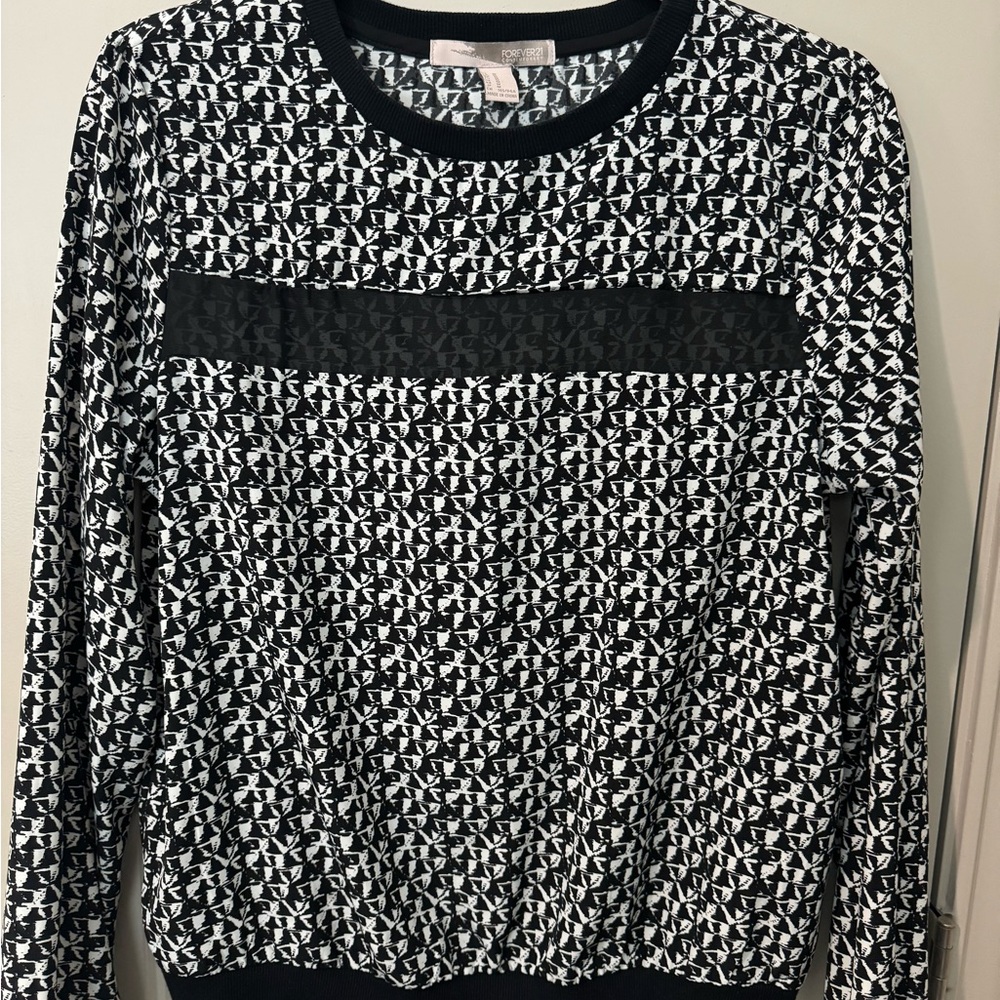 Black and White Patterned Sweater